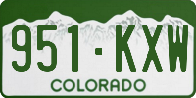 CO license plate 951KXW