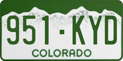 CO license plate 951KYD