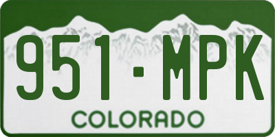 CO license plate 951MPK
