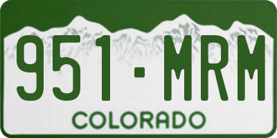 CO license plate 951MRM