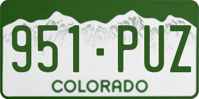 CO license plate 951PUZ