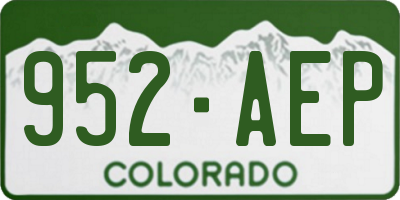 CO license plate 952AEP