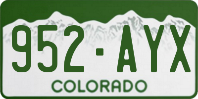 CO license plate 952AYX