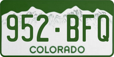 CO license plate 952BFQ