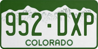 CO license plate 952DXP