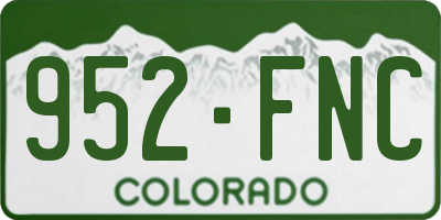 CO license plate 952FNC