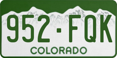 CO license plate 952FQK