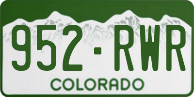 CO license plate 952RWR