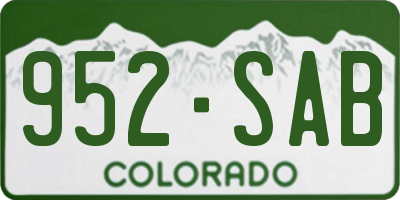 CO license plate 952SAB