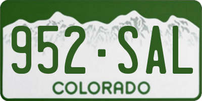 CO license plate 952SAL