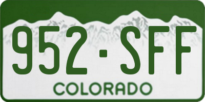 CO license plate 952SFF