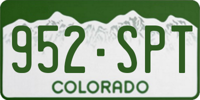 CO license plate 952SPT