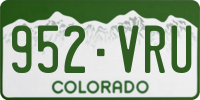 CO license plate 952VRU