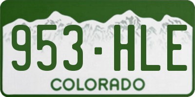 CO license plate 953HLE