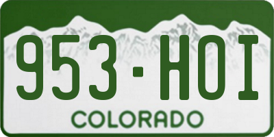 CO license plate 953HOI
