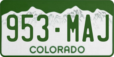 CO license plate 953MAJ