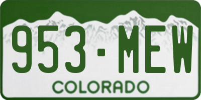 CO license plate 953MEW