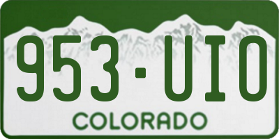 CO license plate 953UIO