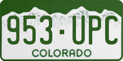 CO license plate 953UPC