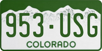 CO license plate 953USG