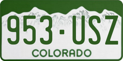 CO license plate 953USZ