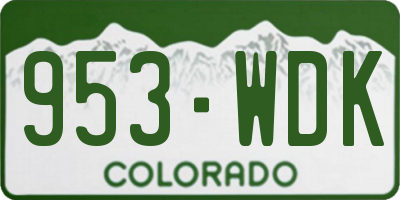 CO license plate 953WDK