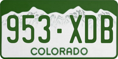 CO license plate 953XDB