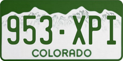 CO license plate 953XPI