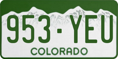 CO license plate 953YEU