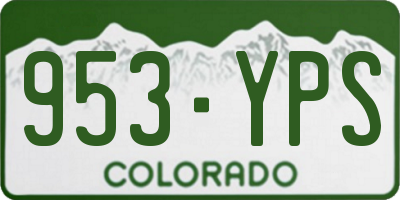 CO license plate 953YPS