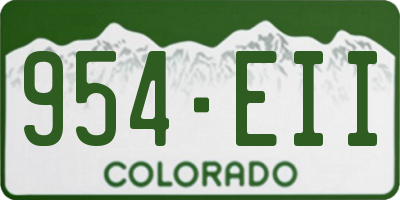 CO license plate 954EII
