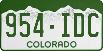 CO license plate 954IDC
