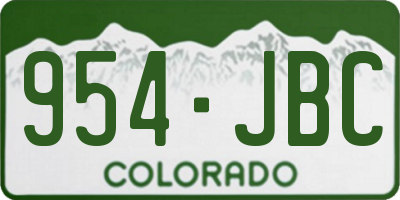 CO license plate 954JBC
