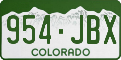 CO license plate 954JBX