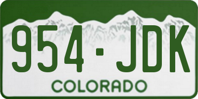 CO license plate 954JDK