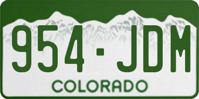 CO license plate 954JDM