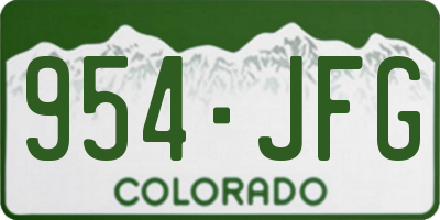 CO license plate 954JFG