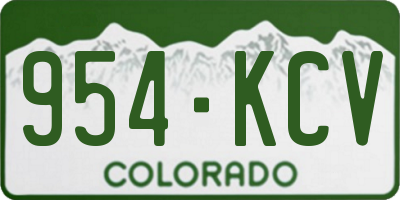 CO license plate 954KCV