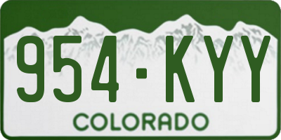 CO license plate 954KYY
