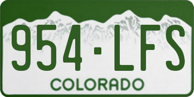 CO license plate 954LFS