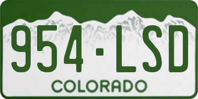 CO license plate 954LSD
