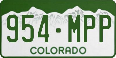 CO license plate 954MPP