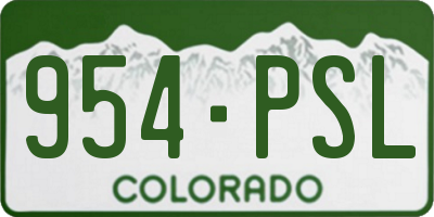 CO license plate 954PSL