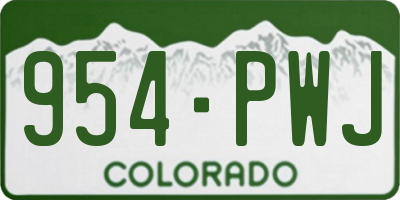 CO license plate 954PWJ
