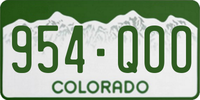 CO license plate 954QOO