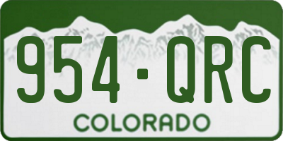 CO license plate 954QRC