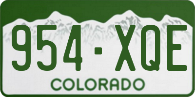 CO license plate 954XQE