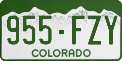 CO license plate 955FZY