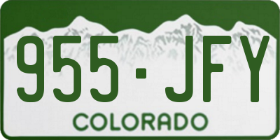 CO license plate 955JFY