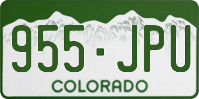 CO license plate 955JPU